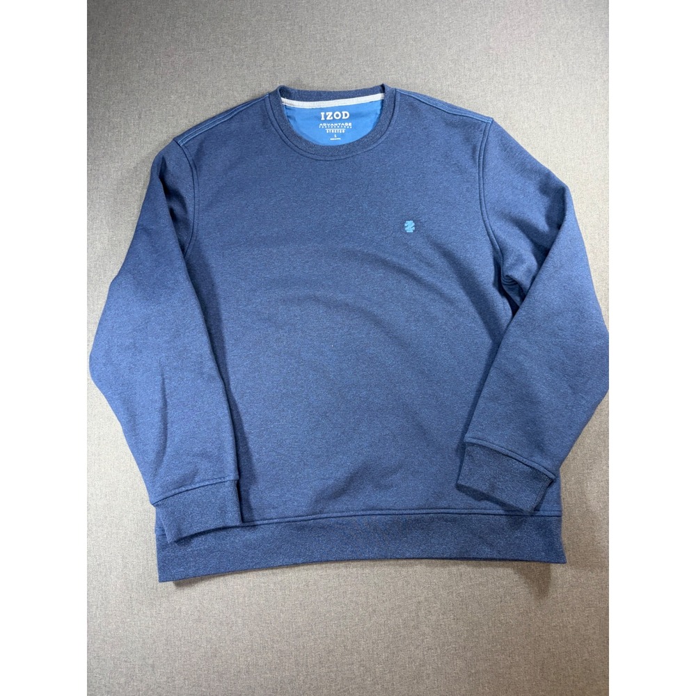 IZOD Advantage Performance Stretch Crewneck Sweatshirt Blue Mens Large Golf